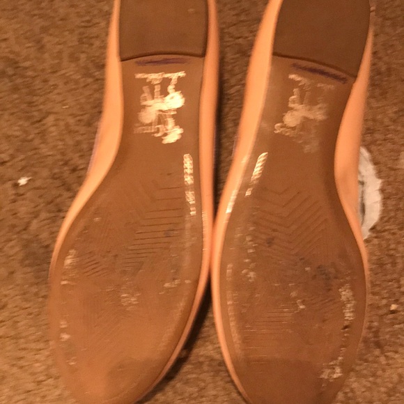 SAM EDELMAN Ava Patent Leather Ballet Flats Shoes Bow Melba Peach Slides Vegan - Picture 6 of 8